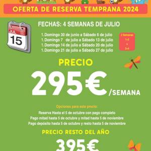 Oferta Reserva temprana campamentos de verano