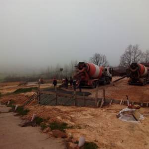 Proceso pista de baloncesto Hormigón pulido