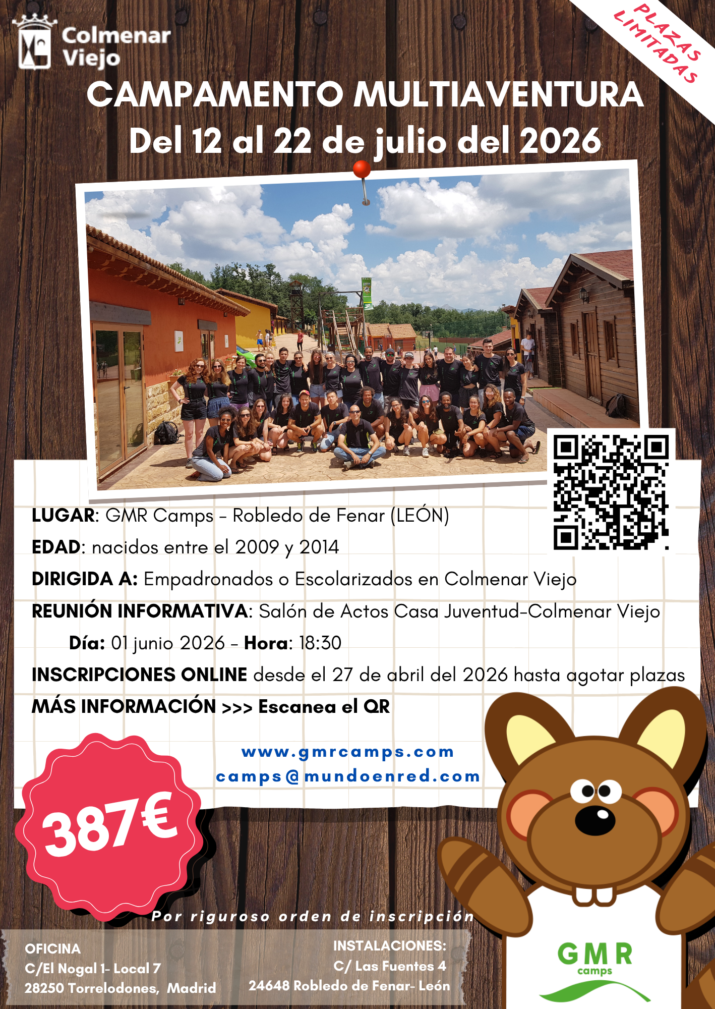 GMR CAMPS-Camp Multiaventura-Colmenar Viejo-CARTEL 03 campamento de Colmenar Viejo 2026
